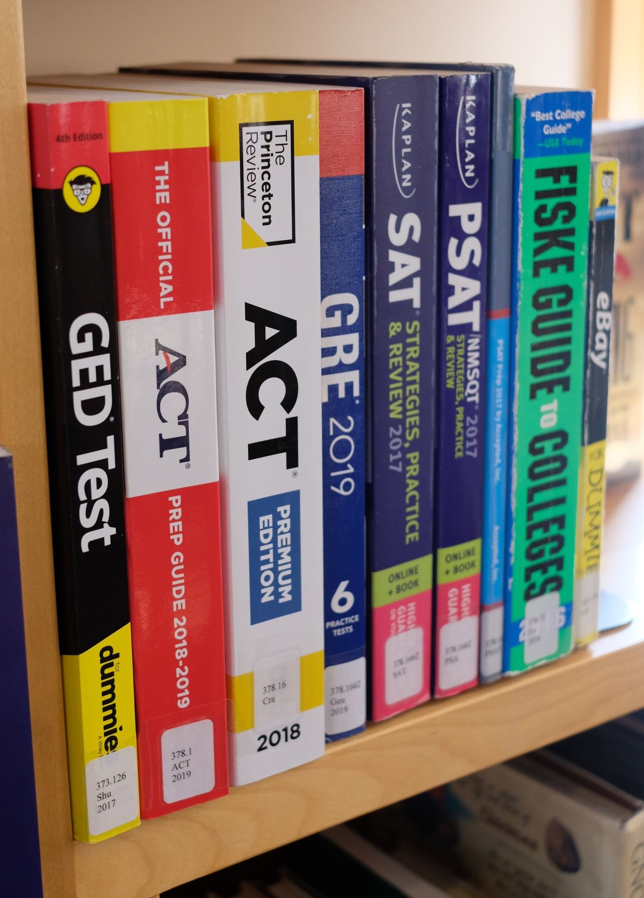 SAT Prep books on the shelf at the Crested Butte Library