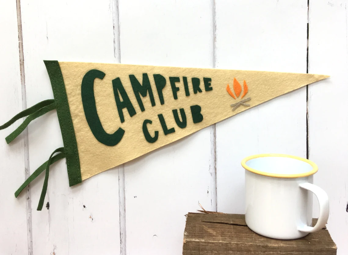 DIY felt pennant flag that reads