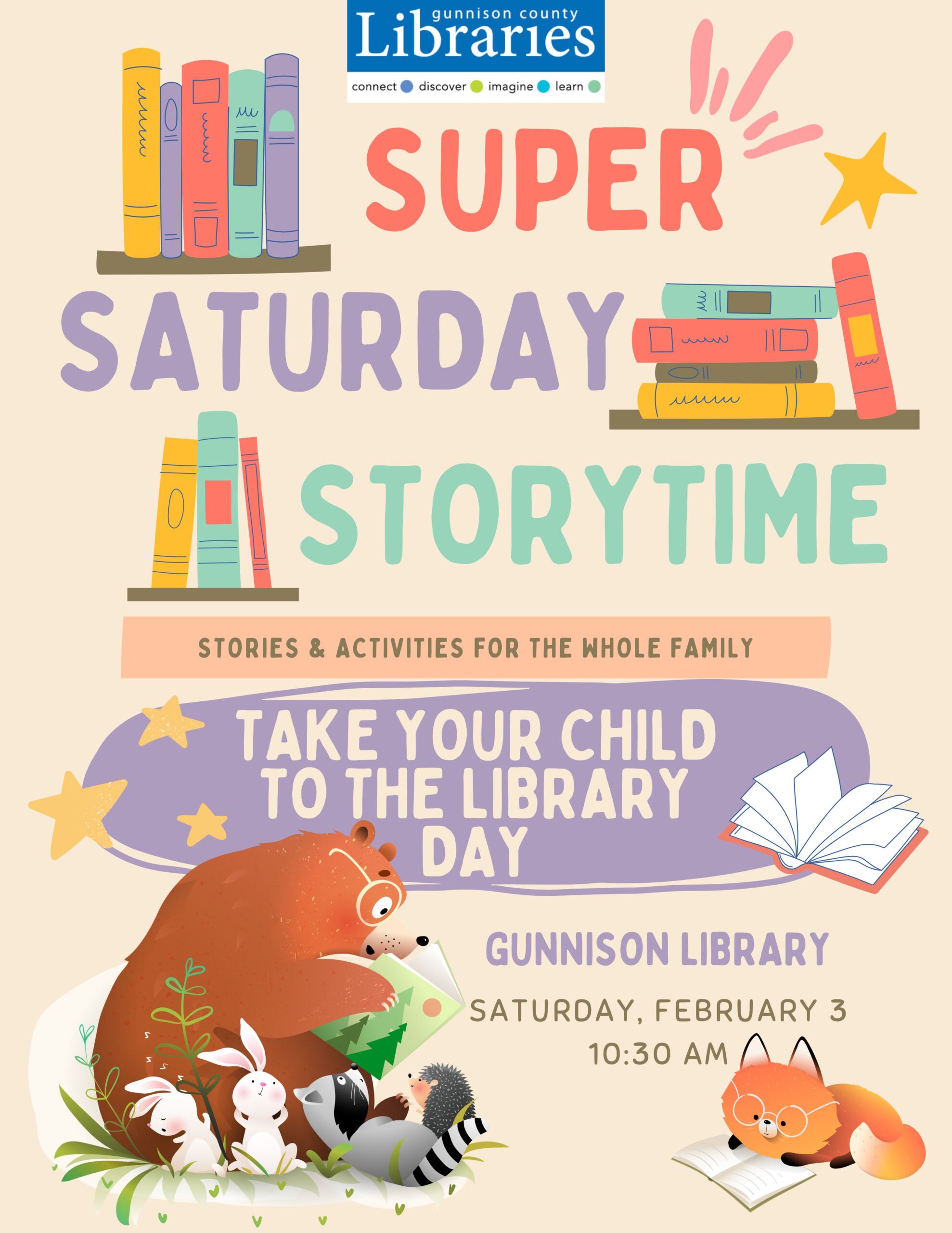 Library Week Storytime Super Saturday Storytime! - Gunnison County Library